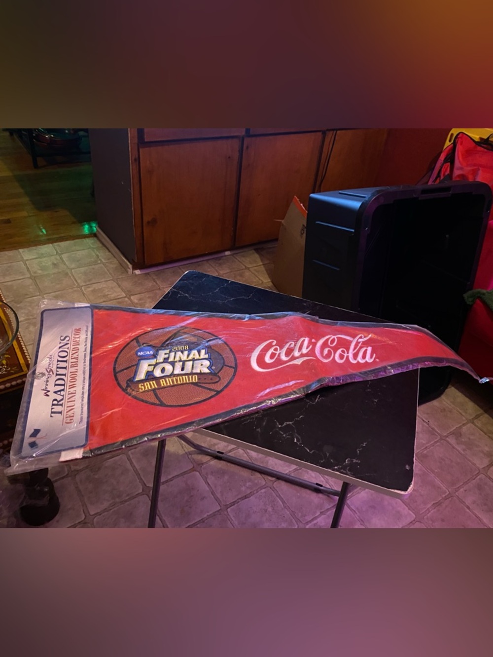 Coca-Cola Red Felt Pennant with White Script
